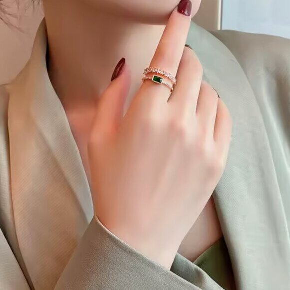 14K Gold Filled Emerald Ring - Picture 3 of 4